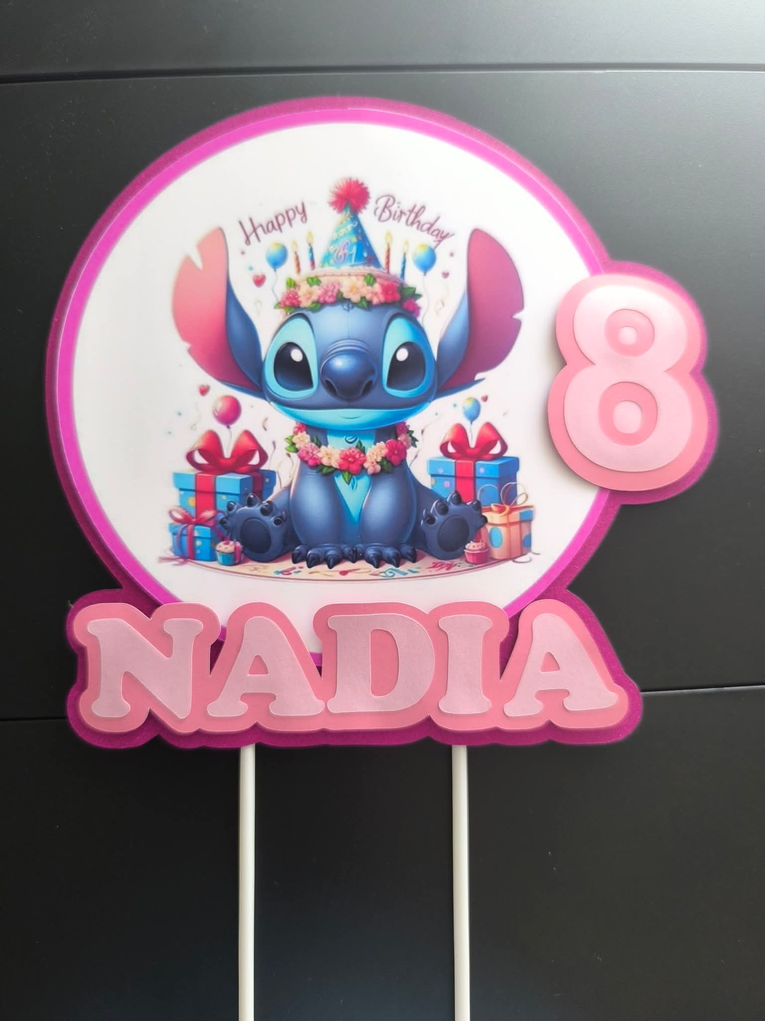 Personalizirani topper od kartona "Stitch"