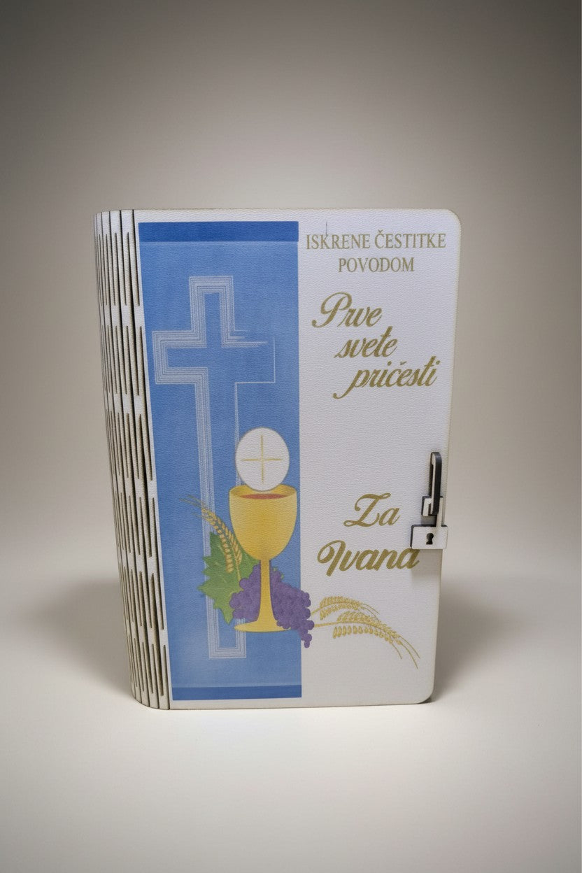 Personalizirana kutija u obliku knjige (bijela, tisak)