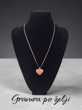 Ogrlica od nehrđajućeg čelika (boja: rose gold, privjesak: srce)