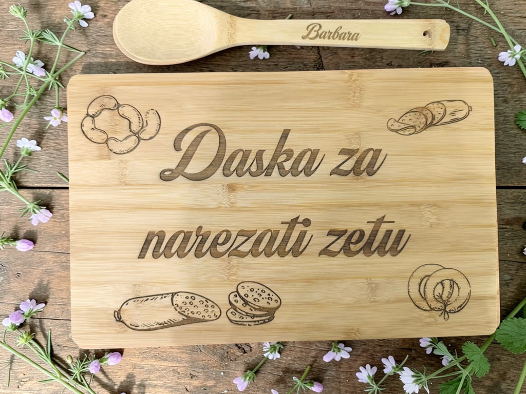 Personalizirana drvena daska za rezanje od bambusa (24x38cm)