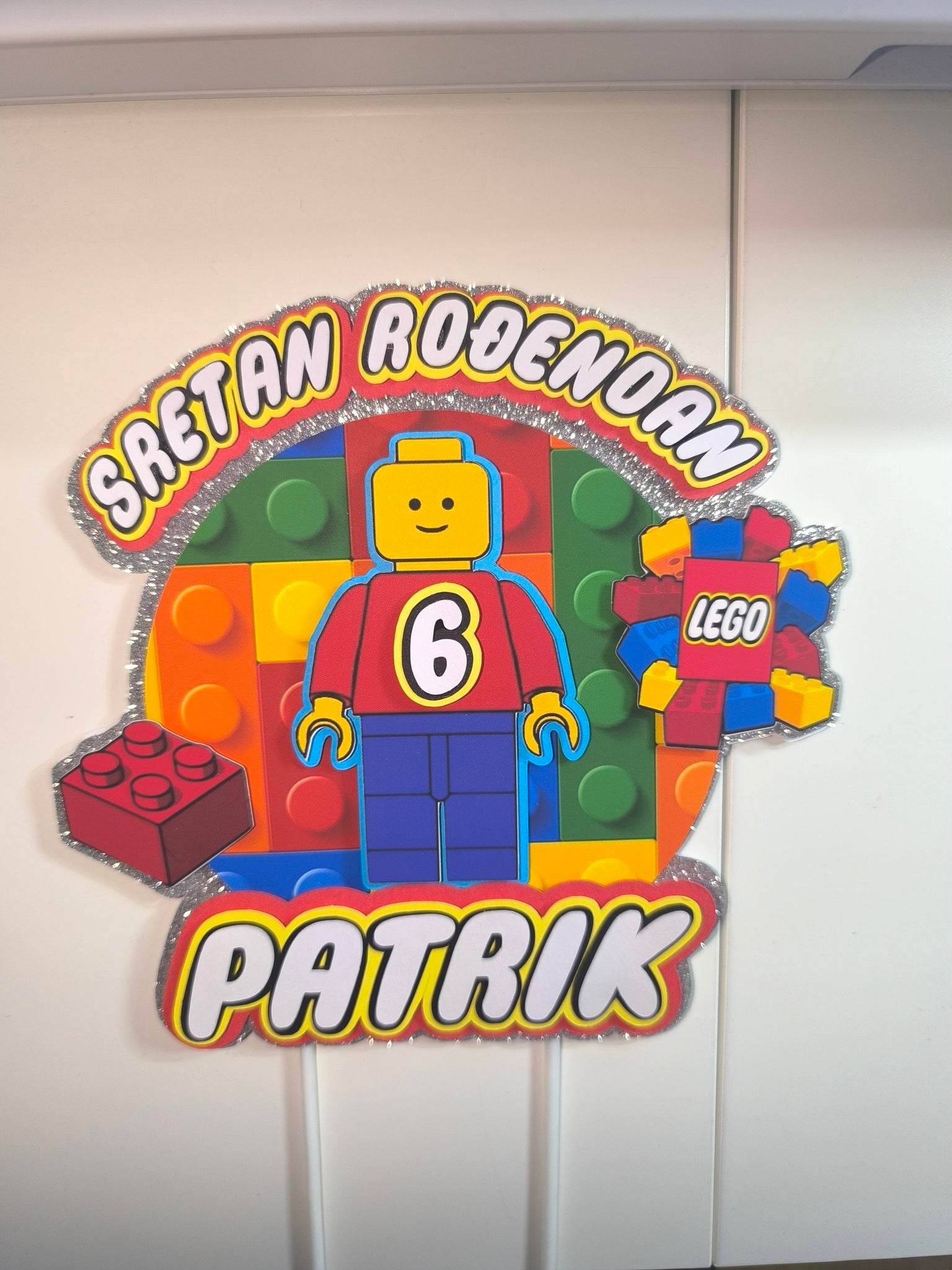 Personalizirani topper od kartona "Lego"