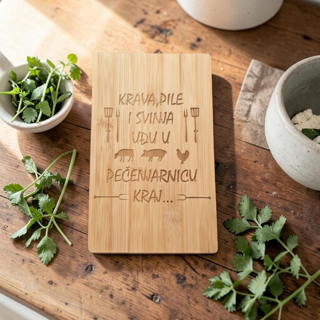 Personalizirana drvena daska za rezanje od bambusa (15x20cm)
