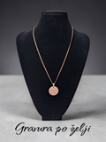 Ogrlica od nehrđajućeg čelika (boja: rose gold, privjesak: krug 25mm)